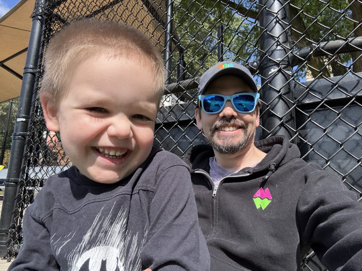 Watching Ryan play soccer with Owen