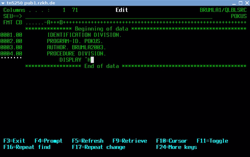 Hello world with COBOL Hello world with COBOL