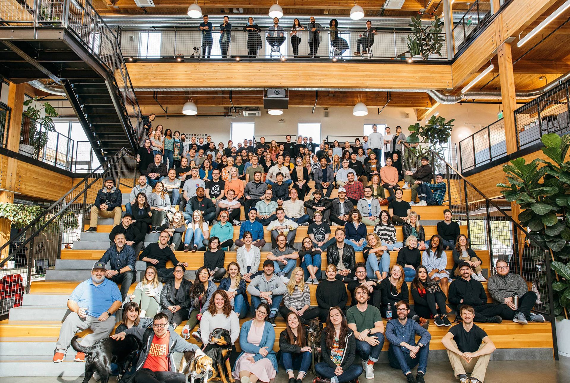 All Instrument employees in the Portland office atrium