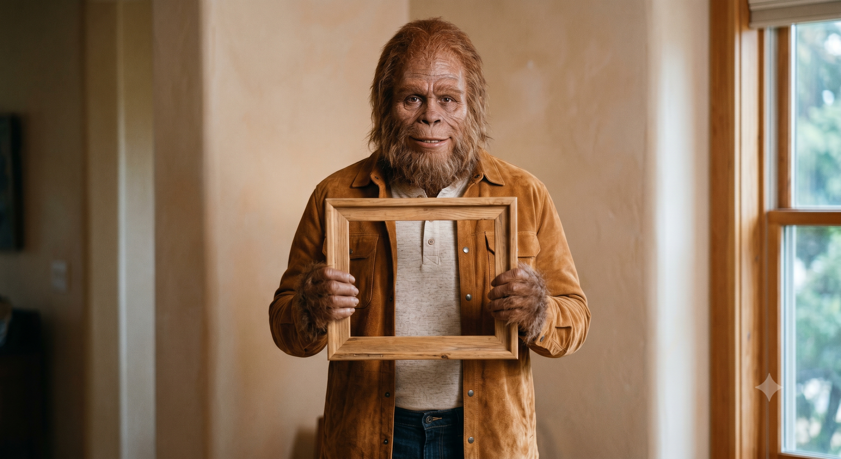 Young Sasquatch holding paper