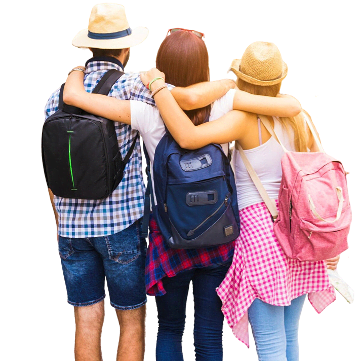 Pessoas de costas abraçadas