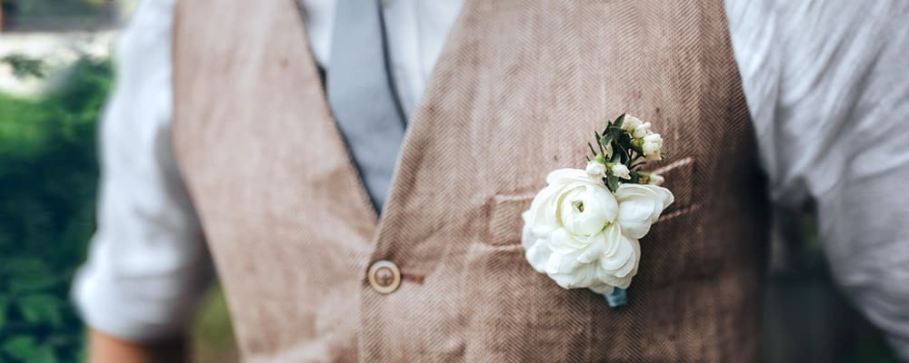 Peony on Grooms Outfit