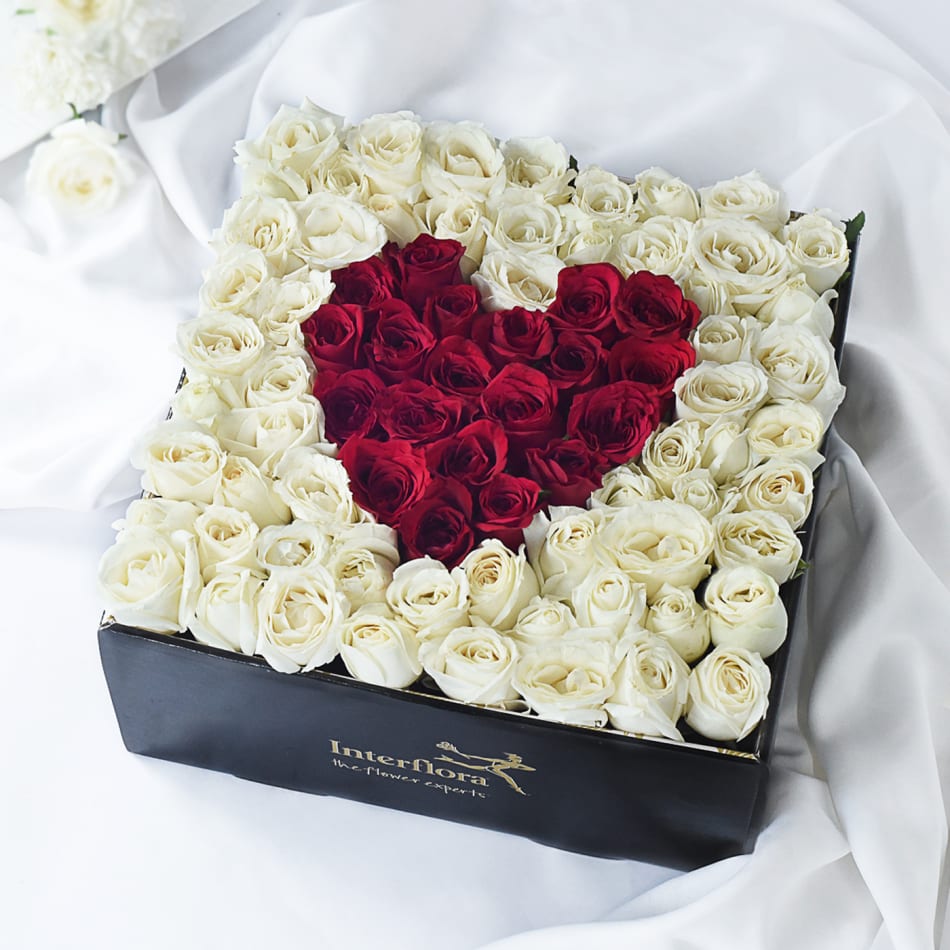 Premium Roses in Heart Arrangement: Order Anniversary Flowers ...