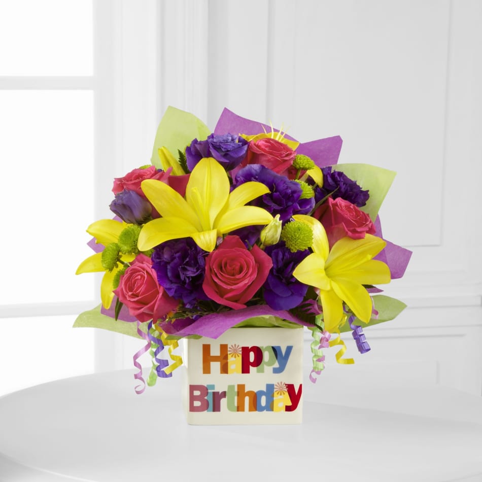 The Happy Birthday Bouquet by FTD VASE INCLUDED: Order Flowers ...