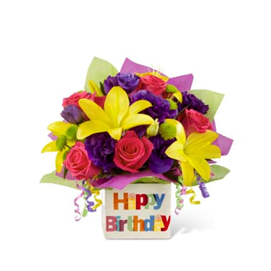 The Happy Birthday Bouquet by FTD VASE INCLUDED: Order Flowers ...