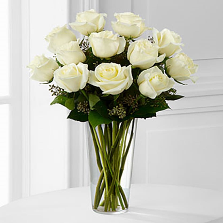 The White Rose Bouquet by FTD VASE INCLUDED: Order Flowers Online ...