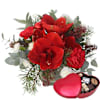 Christmas joy with red chocolate heart Online