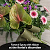 Funeral bunch mixed cut flowers with ribbon Online