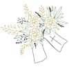 Funeral spray and arrangement with ribbon Online