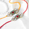 Gift Luck and Love Plant set of 2 Rakhis Gift Hamper