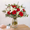 Maldivas - Boquet with withe liliums and red roses Online