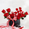 Gift Pot of Red Blooms
