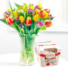 Seasonal bouquet of tulips and Raffaello candies Online