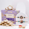 Set Of 2 Peacock Rakhi With Kaju Katli Online