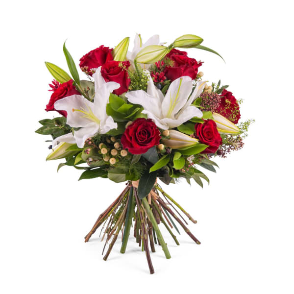 Arrangement of Roses with Lilies