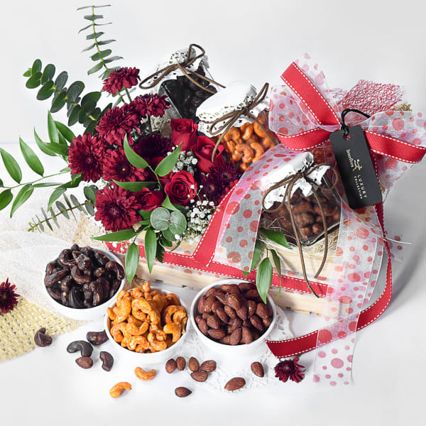 Assorted Flowers & Dry Fruits Hamper