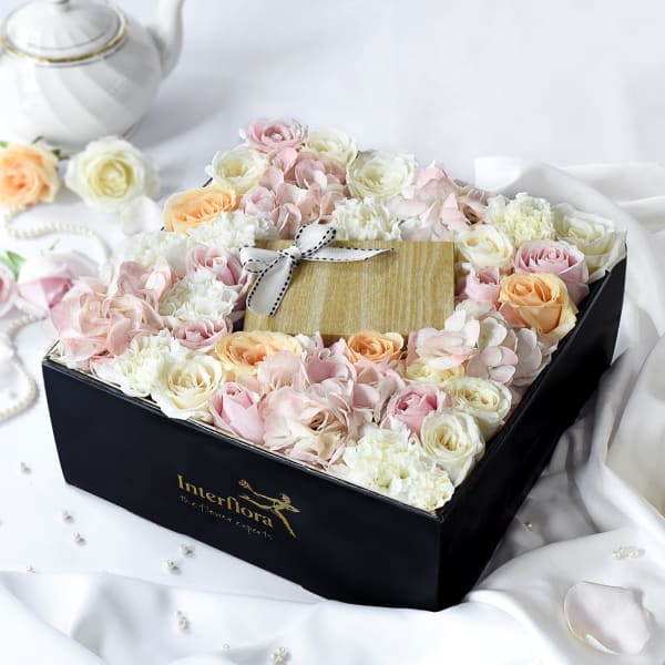 Assorted Flowers With Chocolates In Box Order Birthday Flowers Online Interflora India Treat someone with our finest french chocolates, we deliver them worldwide. assorted flowers with chocolates in box