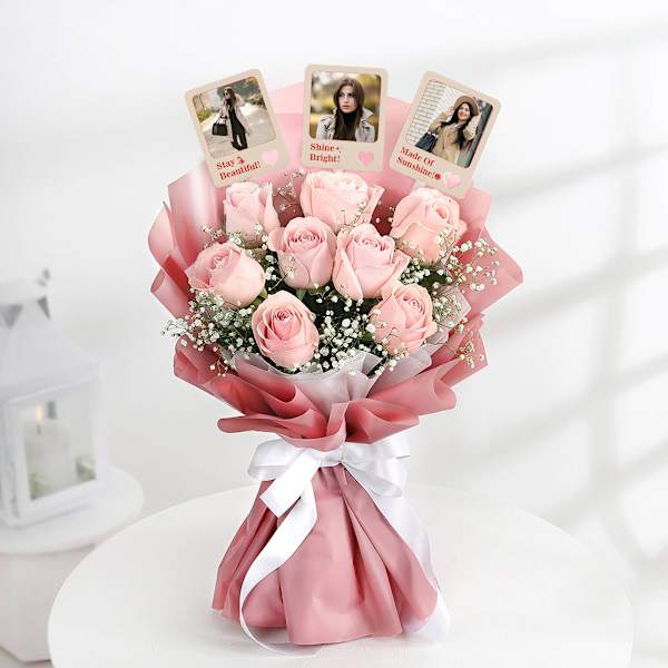 Blushing Blooms Personalized Fridge Magnet Bouquet For Her