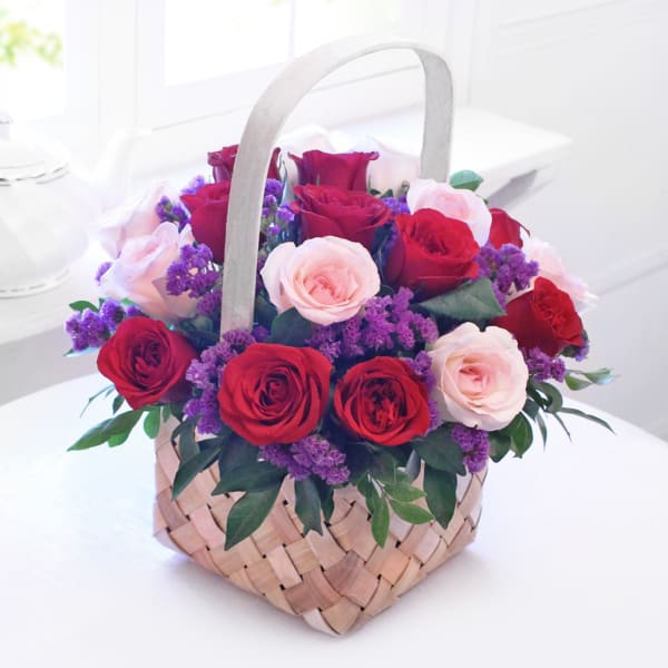 Elegant Blush Basket Arrangement