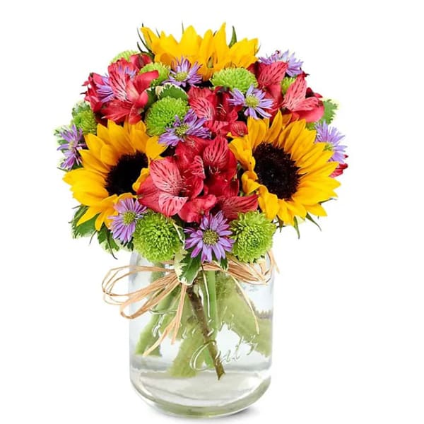 Flower Fields Mason Jar