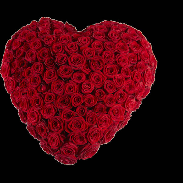 Funeral - Red roses heart - Warmly