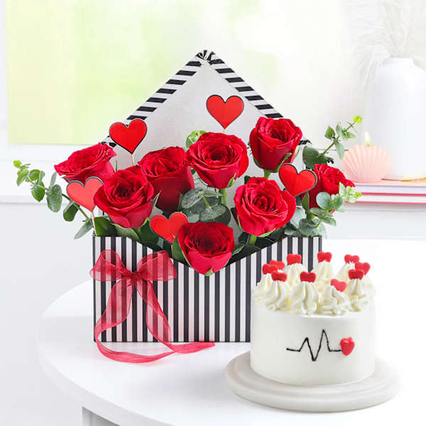 Love Blooms And Treats Arrangement
