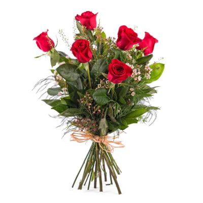 6 Long stemmed Red Roses: Order Flowers Online | Interflora India