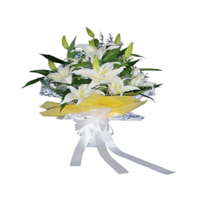 Bouquet With Lilies Without Vase Order Flowers Online