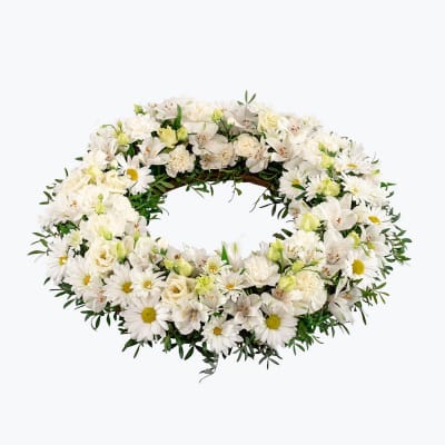 Funeral Wreath with ribbon: Order Flowers Online Interflora India