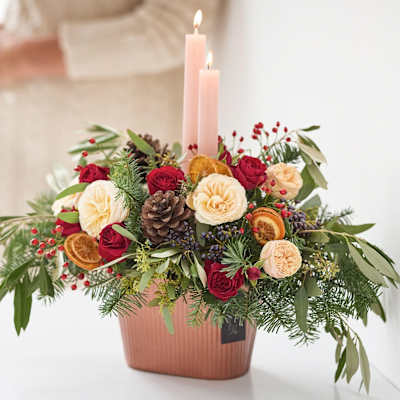 Luxe Christmas Candle Arrangement: Order Flowers Online | Interflora ...