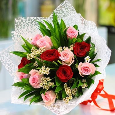 Red And Pink Roses Bouquet Order Flowers Online Interflora India