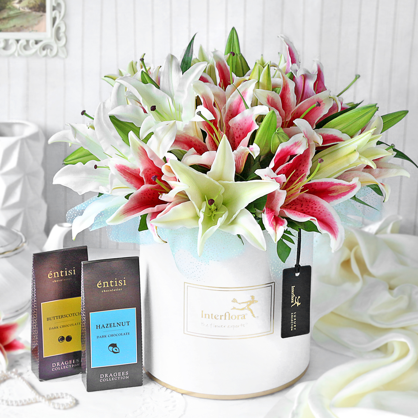 Llilies with Chocolates Hamper