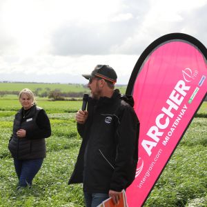 Archer – a skilled marksman targeting  more weeds in hay paddocks