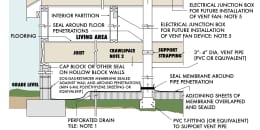 Architectural Drawing of Crawlspace Depressurization Radon System