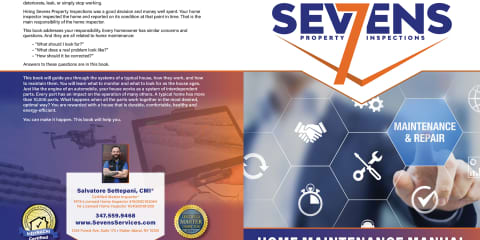 Custom Home Maintenance Book for Sevens Property Inspections