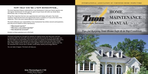 Custom Home Maintenance Book for Thor Inspection Services