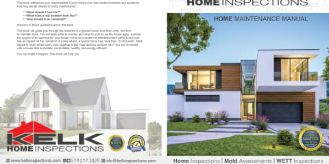 Custom Home Maintenance Book for Kelk Home Inspections