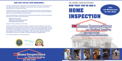 Custom Home Maintenance Book for IM Home Inspections