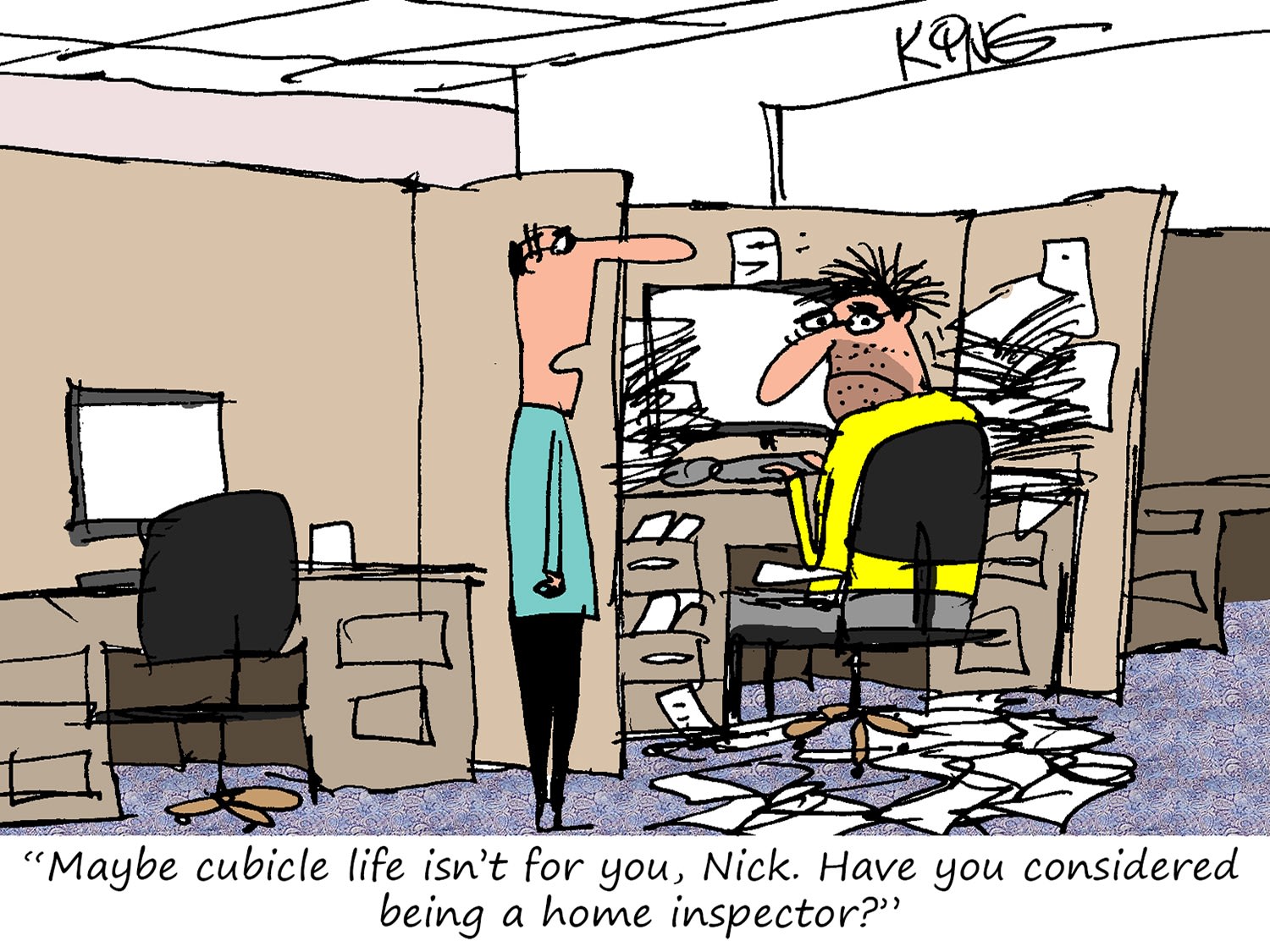 Cubicle Life Cartoon