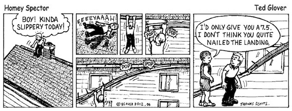 Falling Off a Roof Cartoon