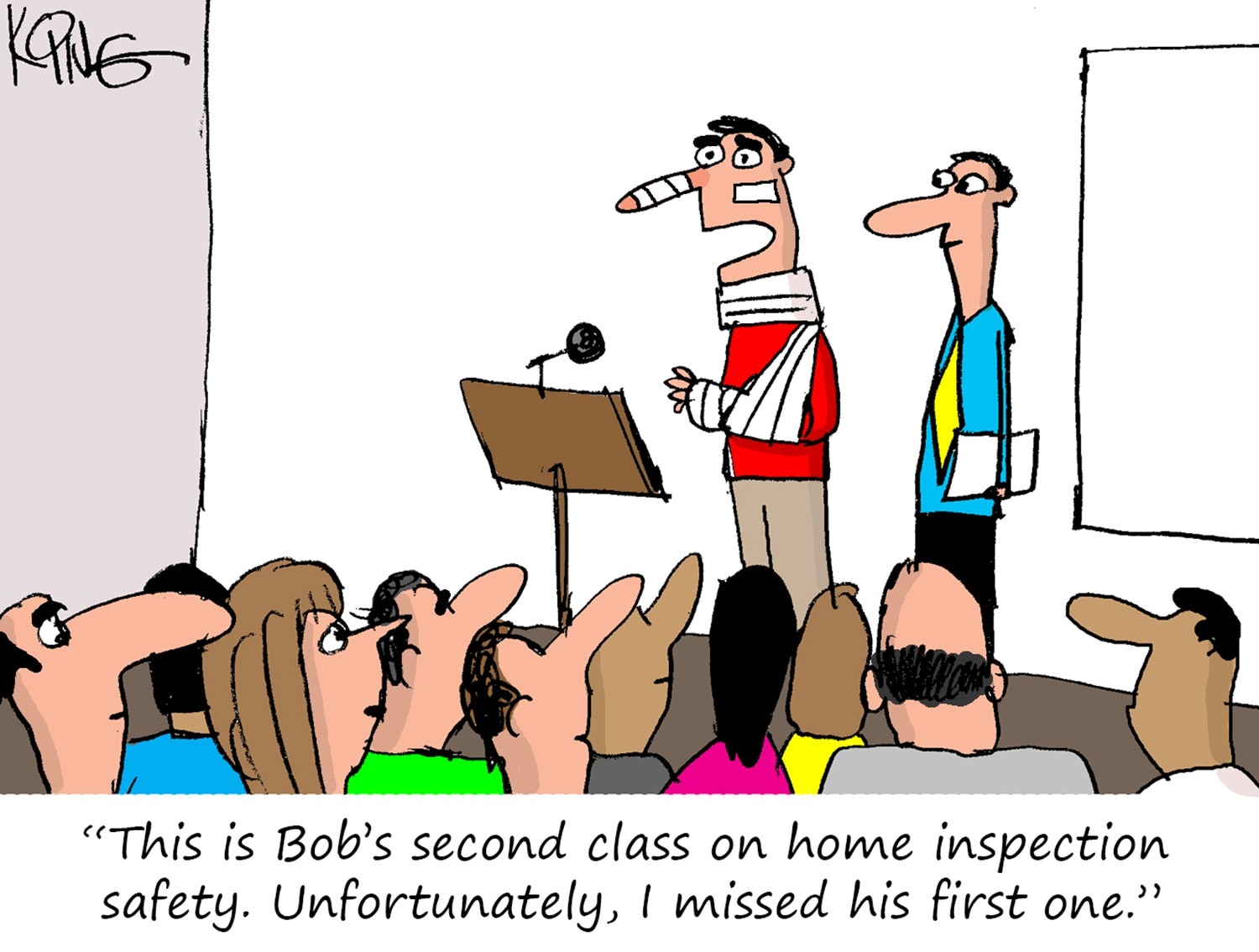 Home Inspection Safety Class Cartoon