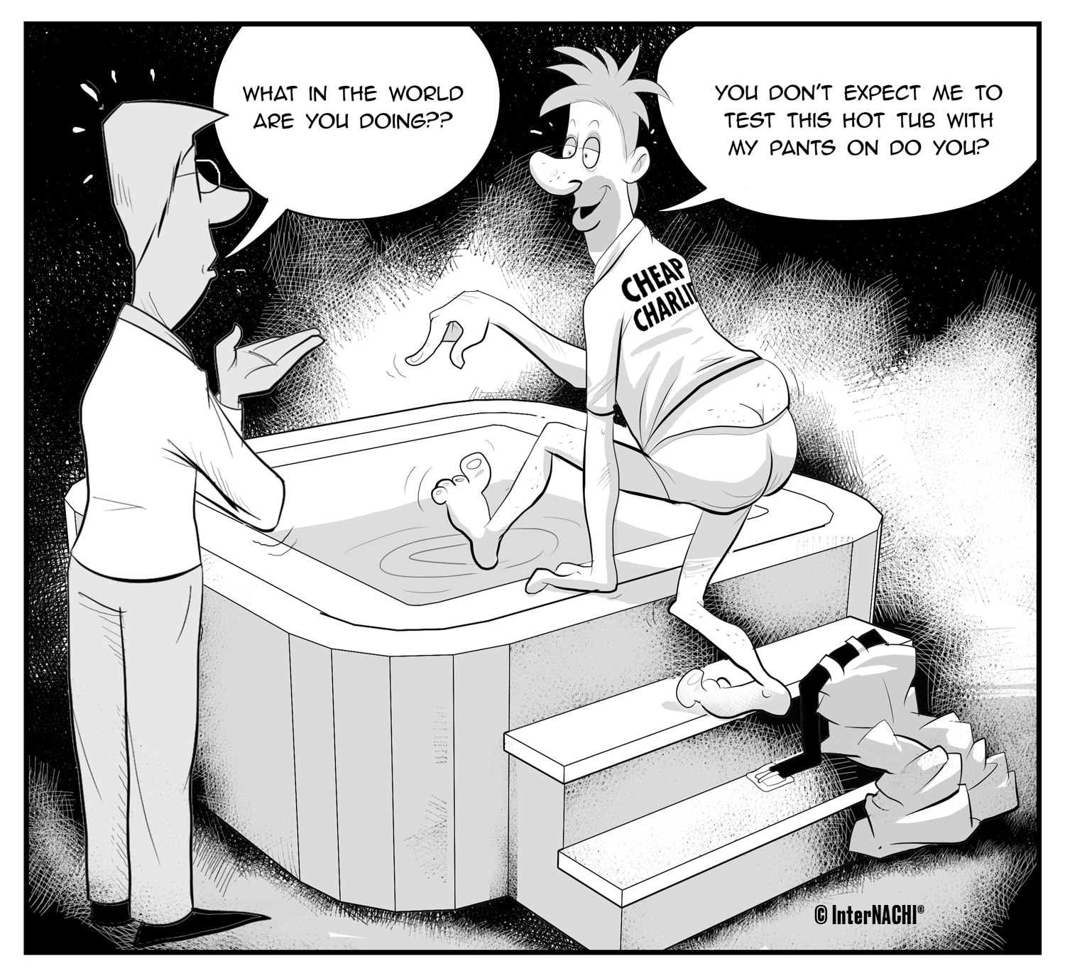 Hot Tub Inspection Cartoon