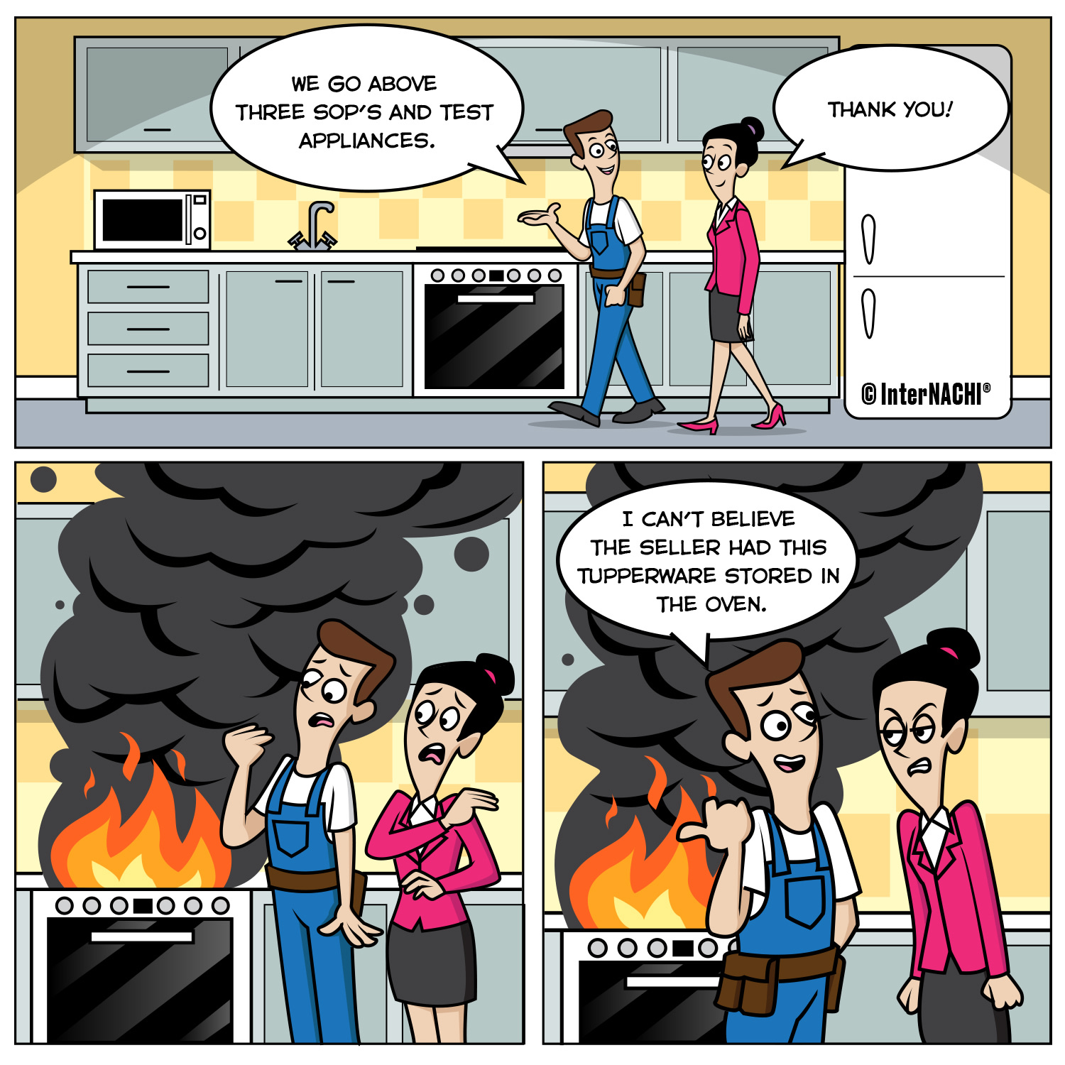 Kitchen Appliance Testing Cartoon