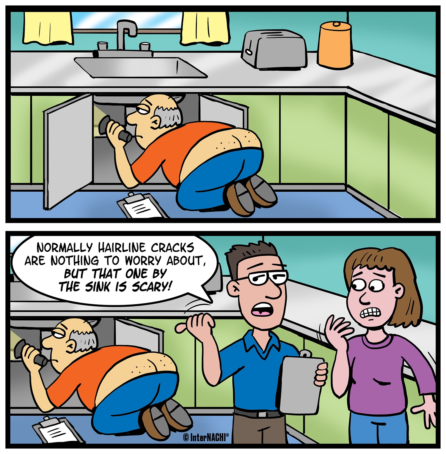 Kitchen Sink Hairline Crack Cartoon