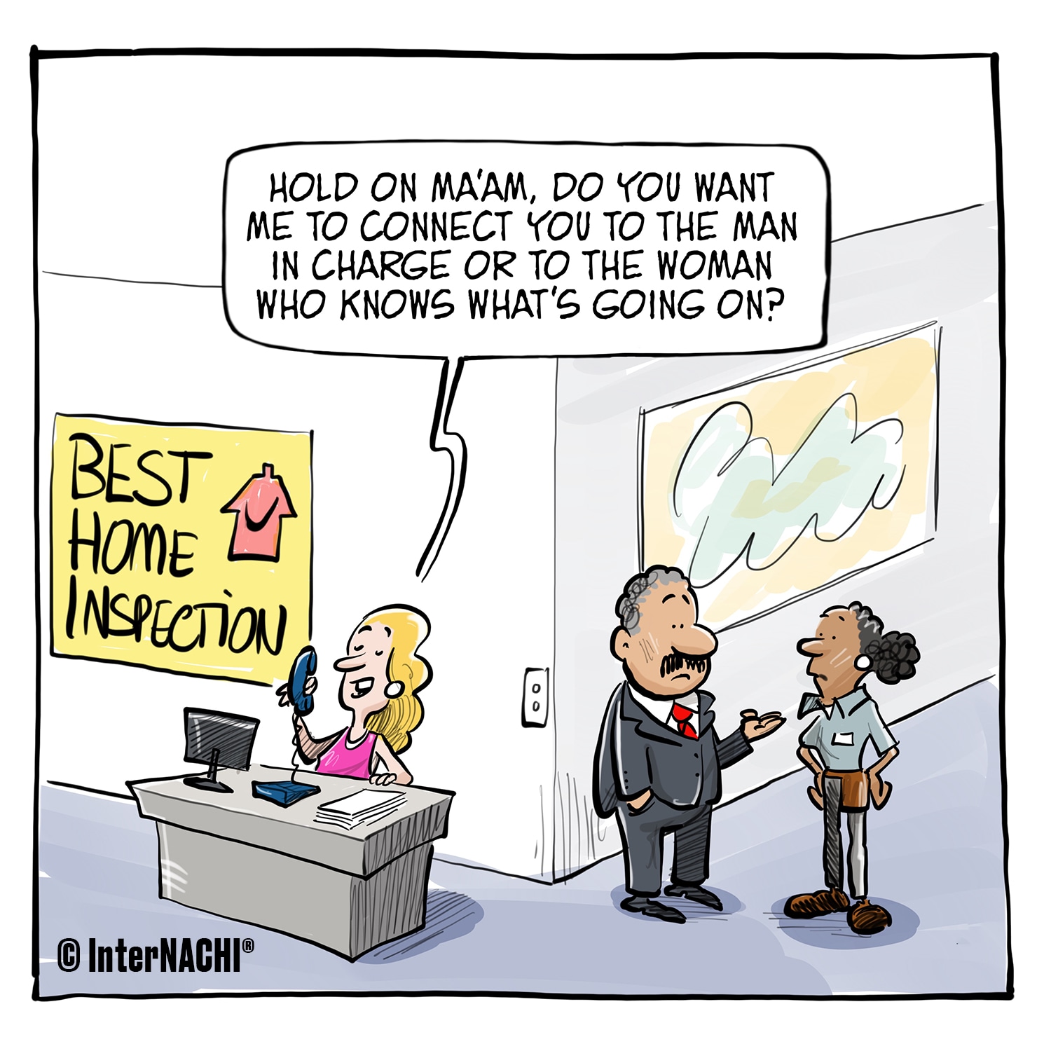 The Honest Receptionist Cartoon