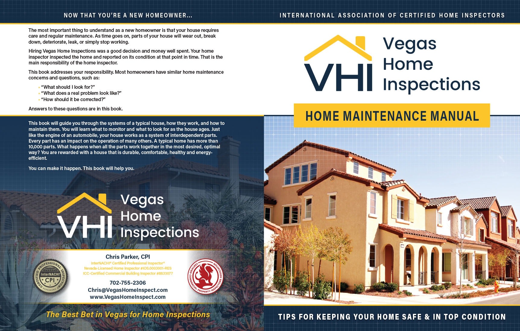 Vegas Home Inspections custom book.