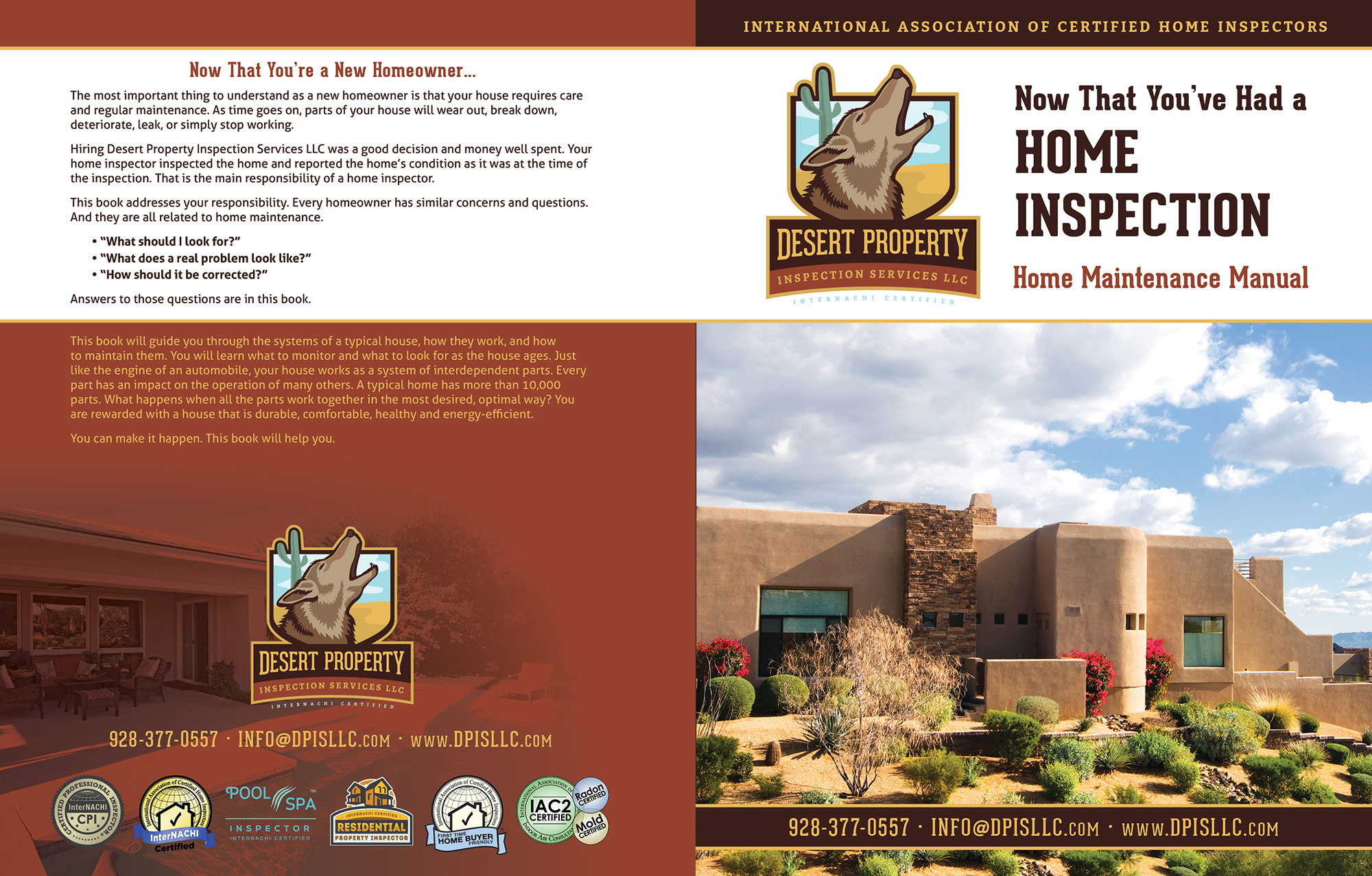 Custom Home Maintenance Book for Desert-Property-Inspection-Services