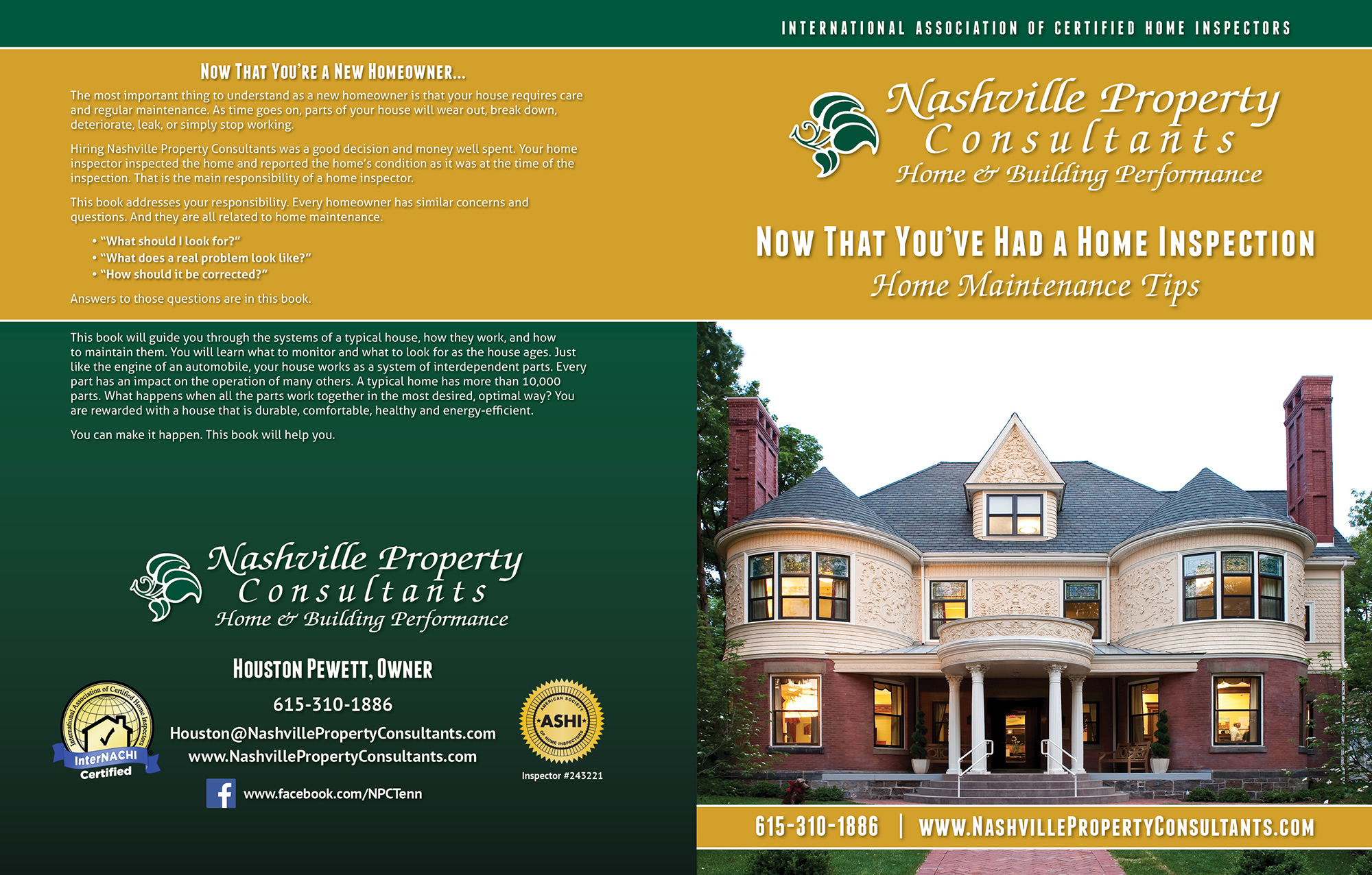 Custom Home Maintenance Book for Nashville Property Consultants