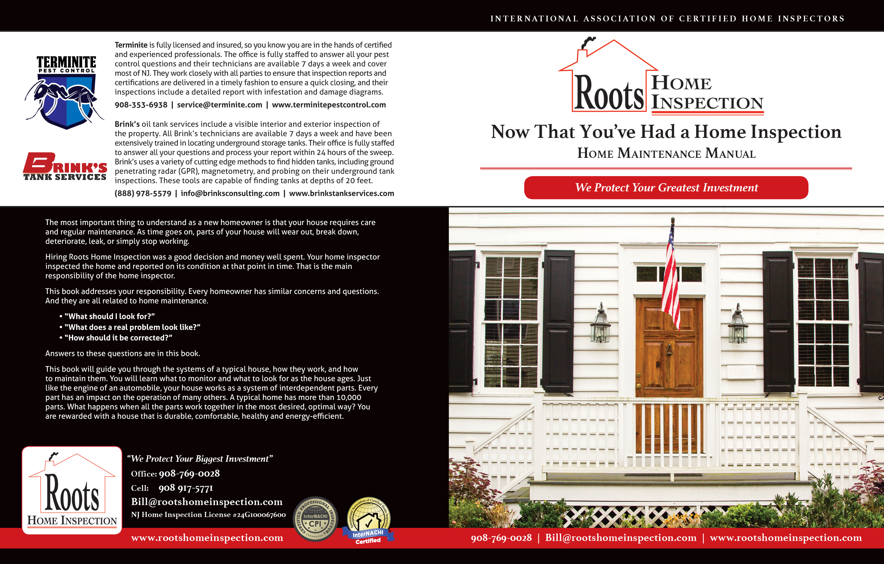 Custom Home Maintenance Book for Roots Home Inspection