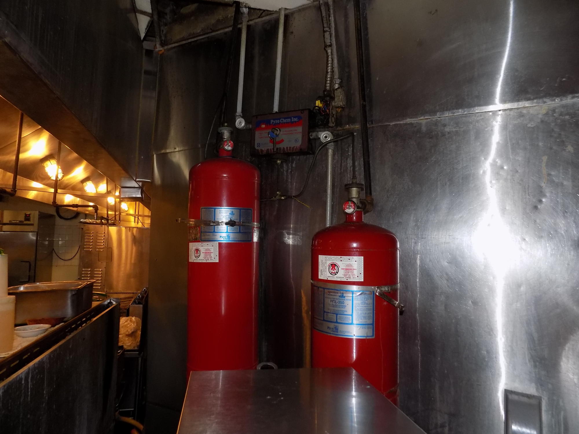 Commercial kitchen fire suppression.